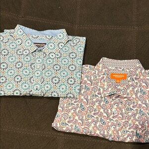 Johnston & Murphy Blue and Pink Casual Button Down Shirts